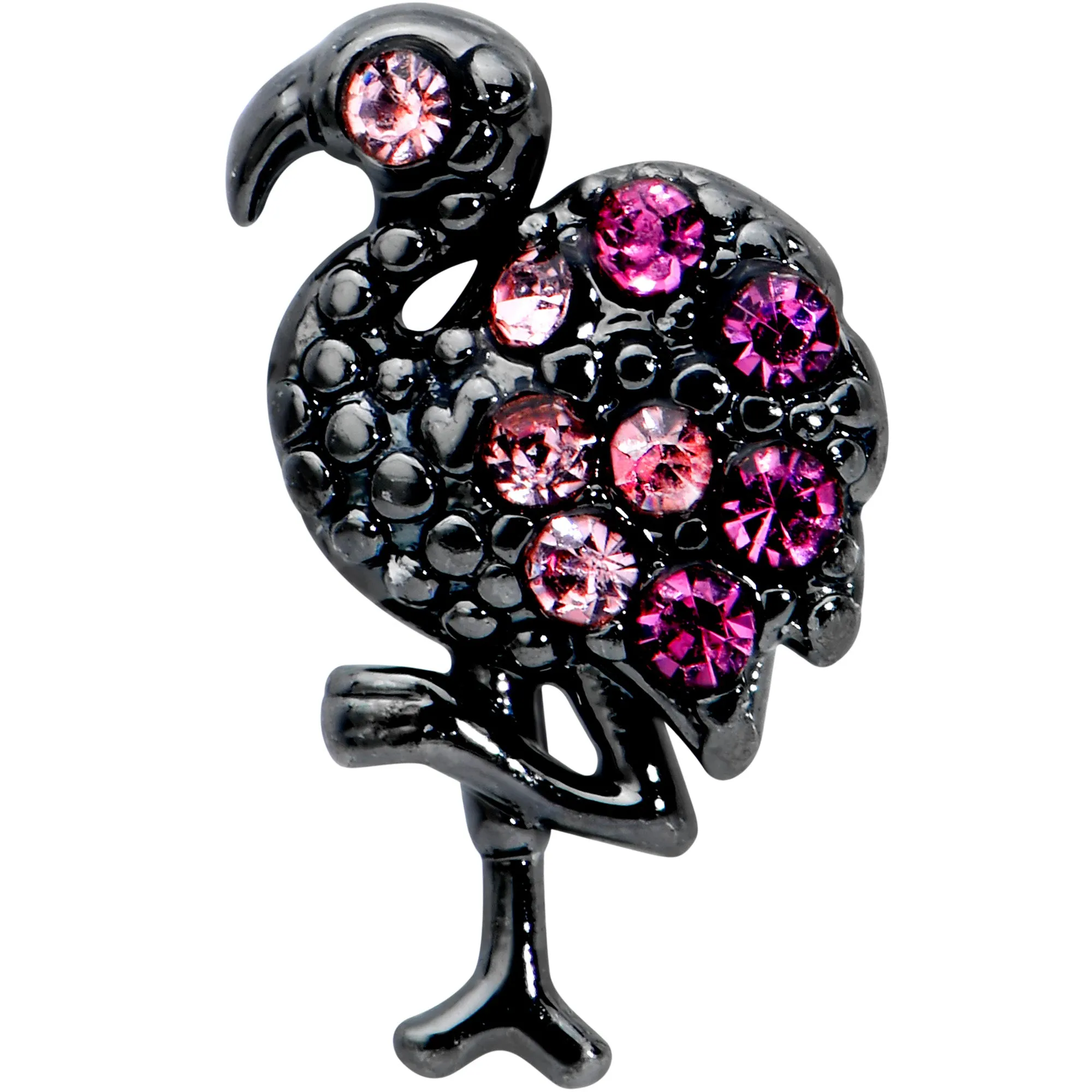 16 Gauge 5/16 Pink Gem Black Fashion Flamingo Labret Monroe Tragus