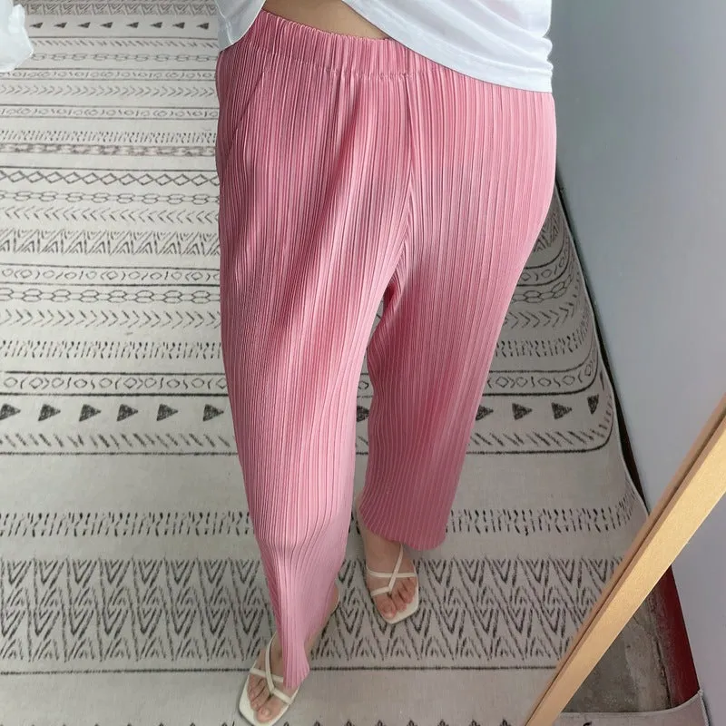 2025 Change the style and size, custom-made wide-leg pants, women's high-waisted straight casual nine-point pants, factory supply, one piece wholesale.