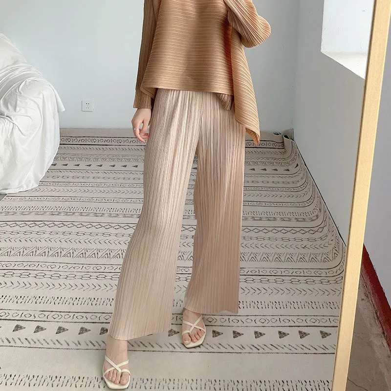2025 Change the style and size, custom-made wide-leg pants, women's high-waisted straight casual nine-point pants, factory supply, one piece wholesale.
