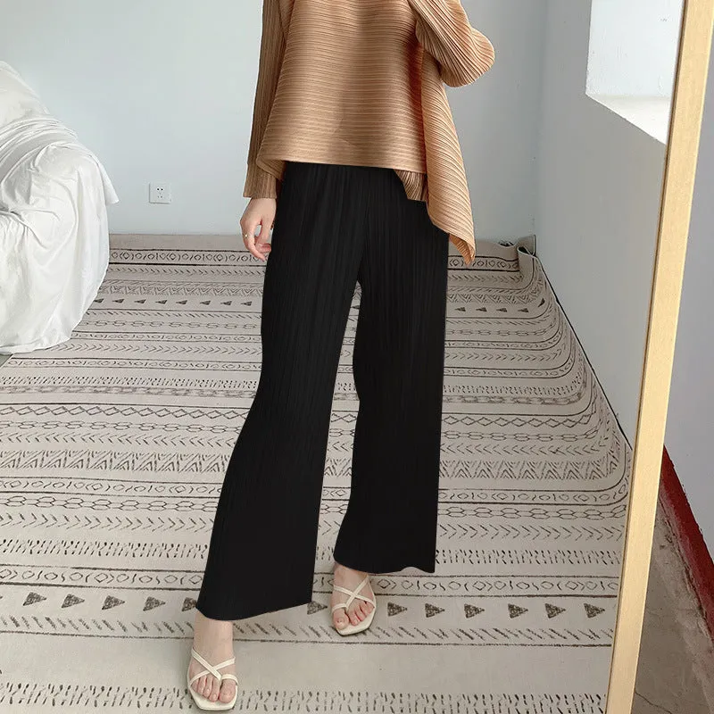 2025 Change the style and size, custom-made wide-leg pants, women's high-waisted straight casual nine-point pants, factory supply, one piece wholesale.
