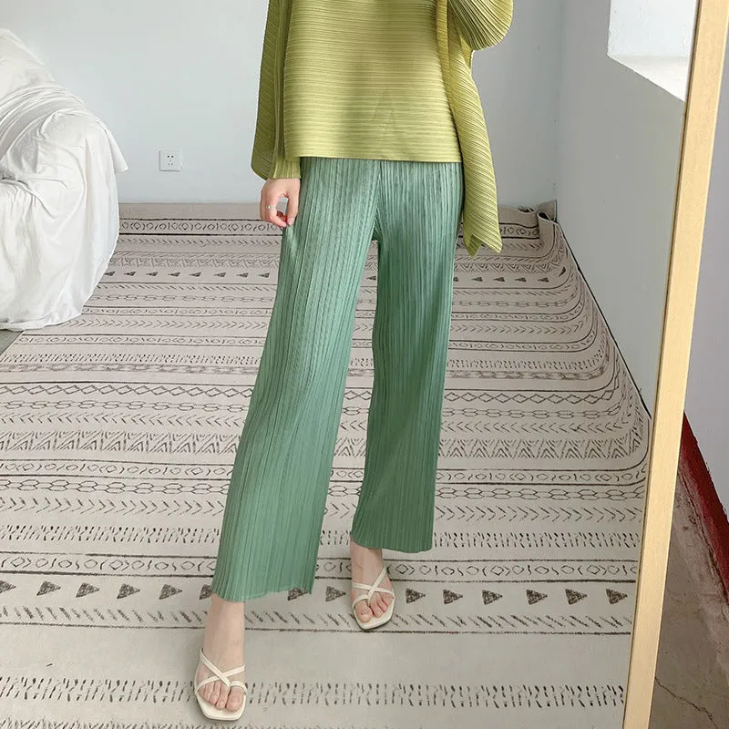 2025 Change the style and size, custom-made wide-leg pants, women's high-waisted straight casual nine-point pants, factory supply, one piece wholesale.