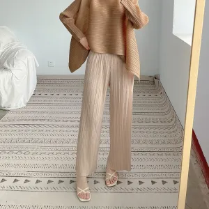 2025 Change the style and size, custom-made wide-leg pants, women's high-waisted straight casual nine-point pants, factory supply, one piece wholesale.