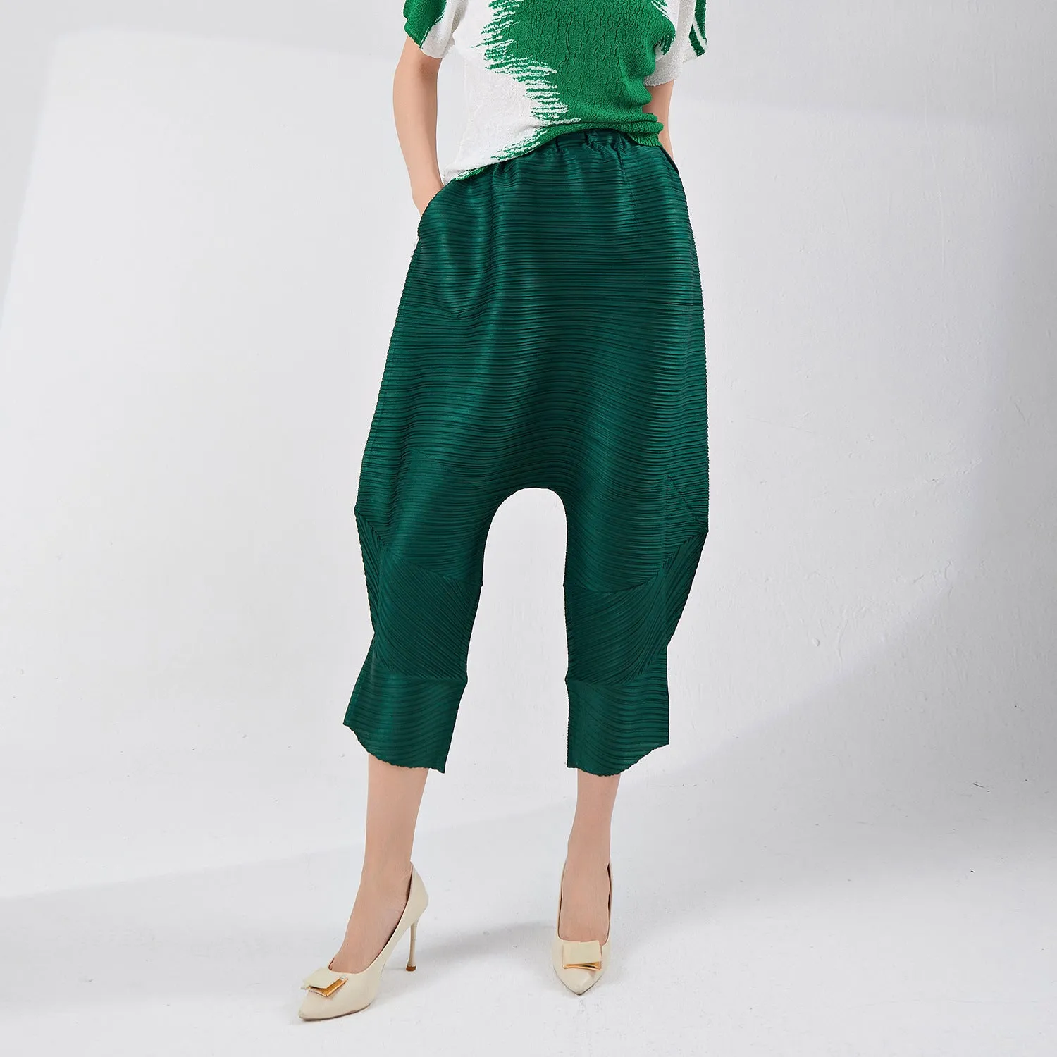 2025 counter women's pants summer women's pants basic new irregular loose seven-point low-end casual Harlan pants