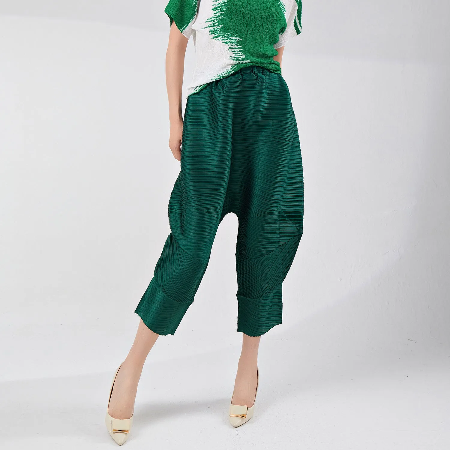 2025 counter women's pants summer women's pants basic new irregular loose seven-point low-end casual Harlan pants