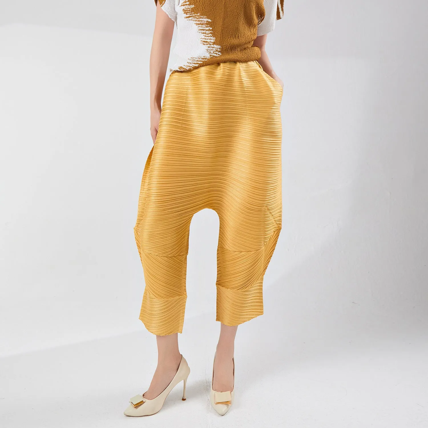 2025 counter women's pants summer women's pants basic new irregular loose seven-point low-end casual Harlan pants