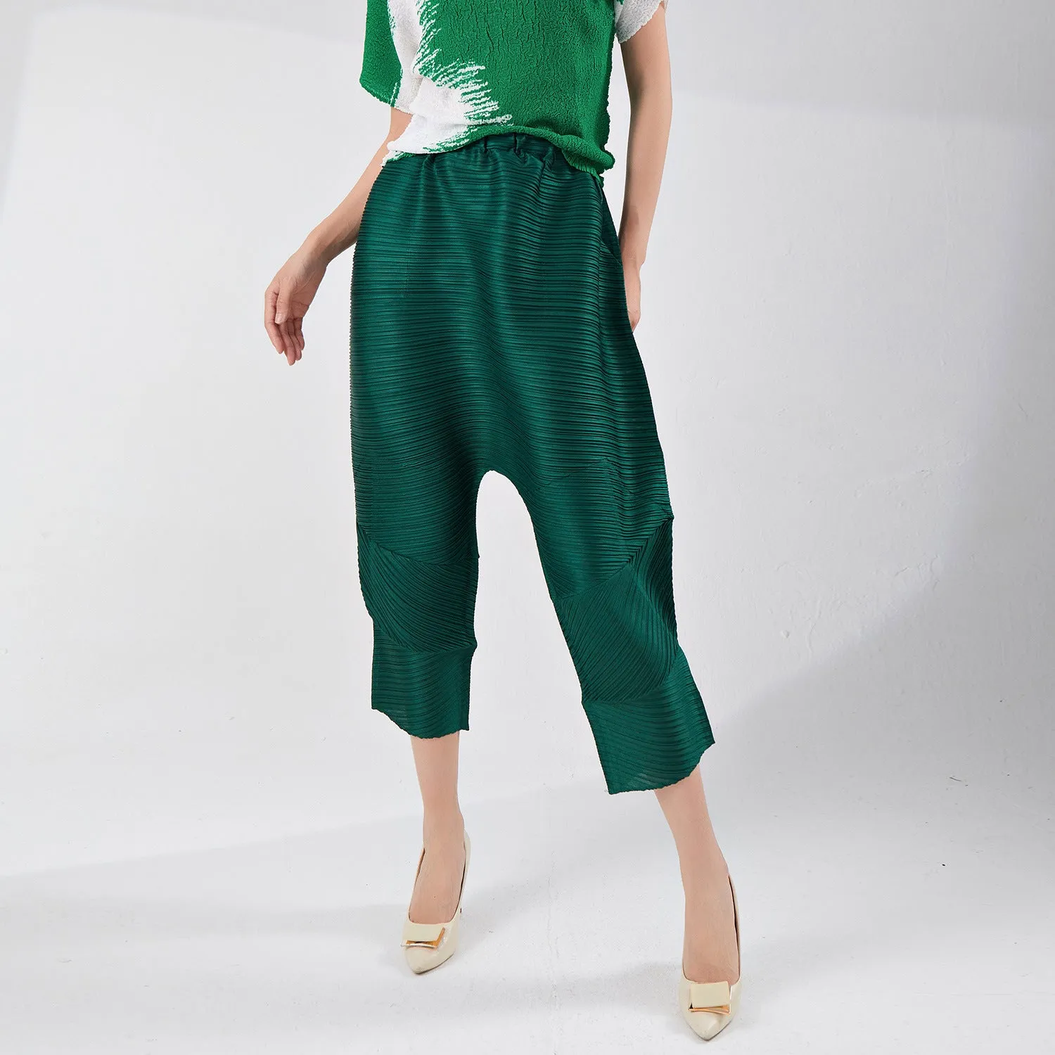 2025 counter women's pants summer women's pants basic new irregular loose seven-point low-end casual Harlan pants