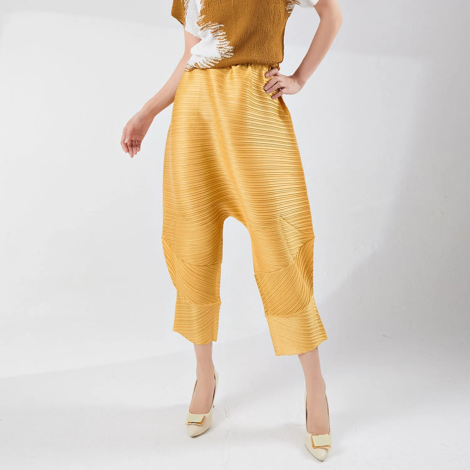 2025 counter women's pants summer women's pants basic new irregular loose seven-point low-end casual Harlan pants