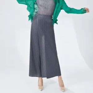 2025 Folded pants children's wide-leg pants spring and autumn new elastic waist loose large size irregular drooping casual wide-leg pants