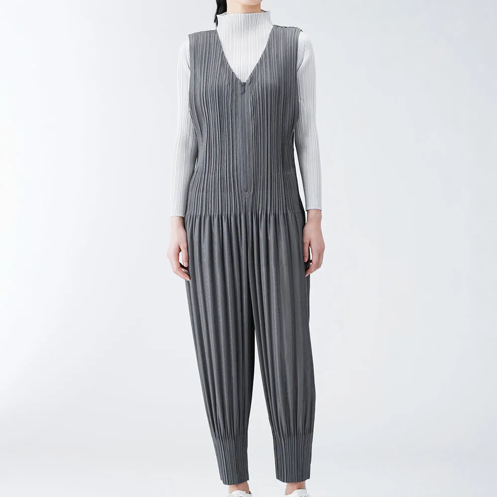2025 Miyake Puff Series Folded Pants Children's Fashion Suit Women's Casual Sweater Jacket Jumpsuit Two-piece Set