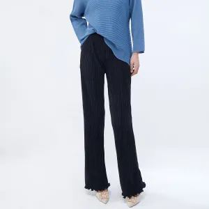 2025 straight-leg pants drape high sense  spring and summer new elastic waist flared pants temperament versatile casual pants