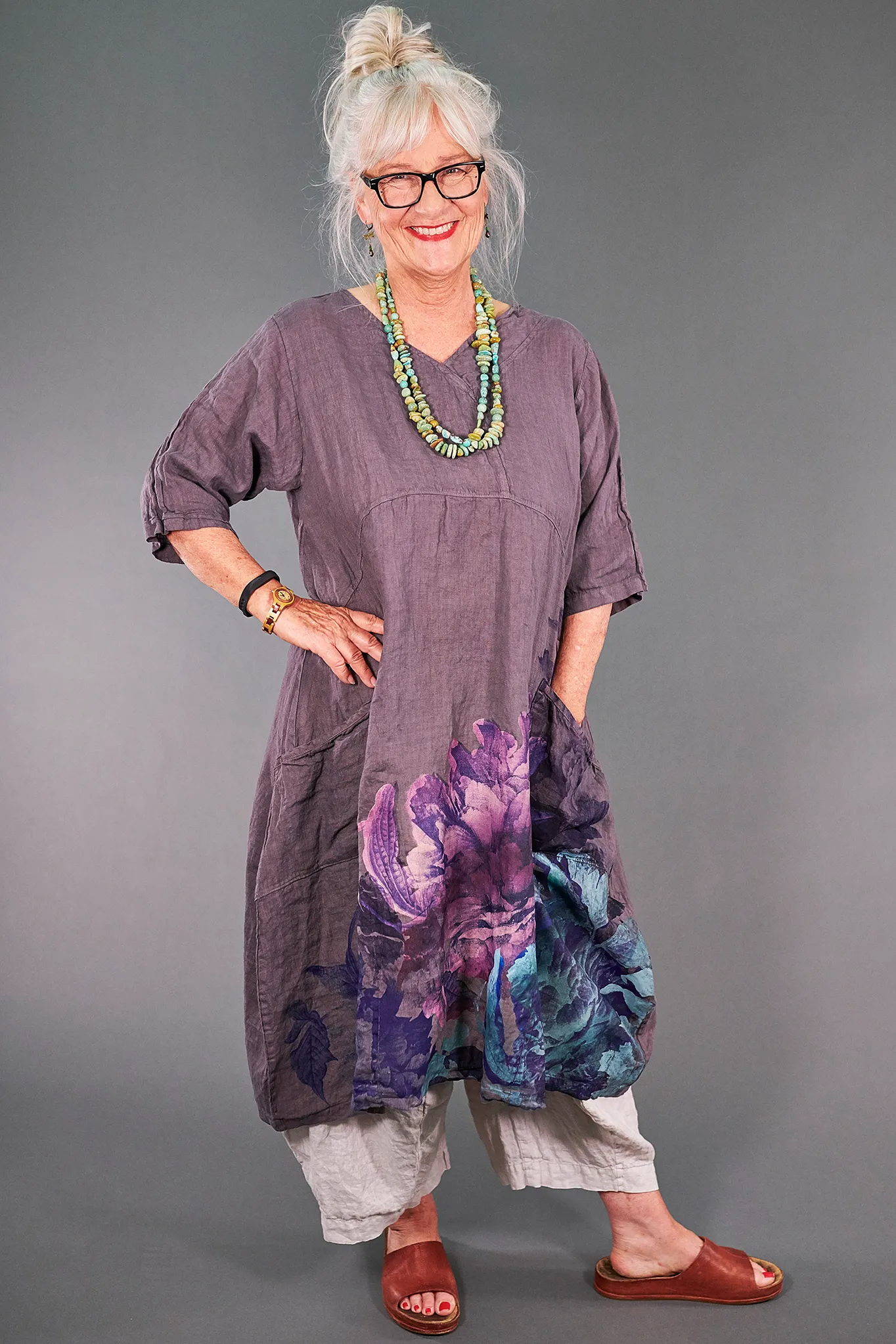 2195 Serenade Tunic Flint-Splendid Bouquet