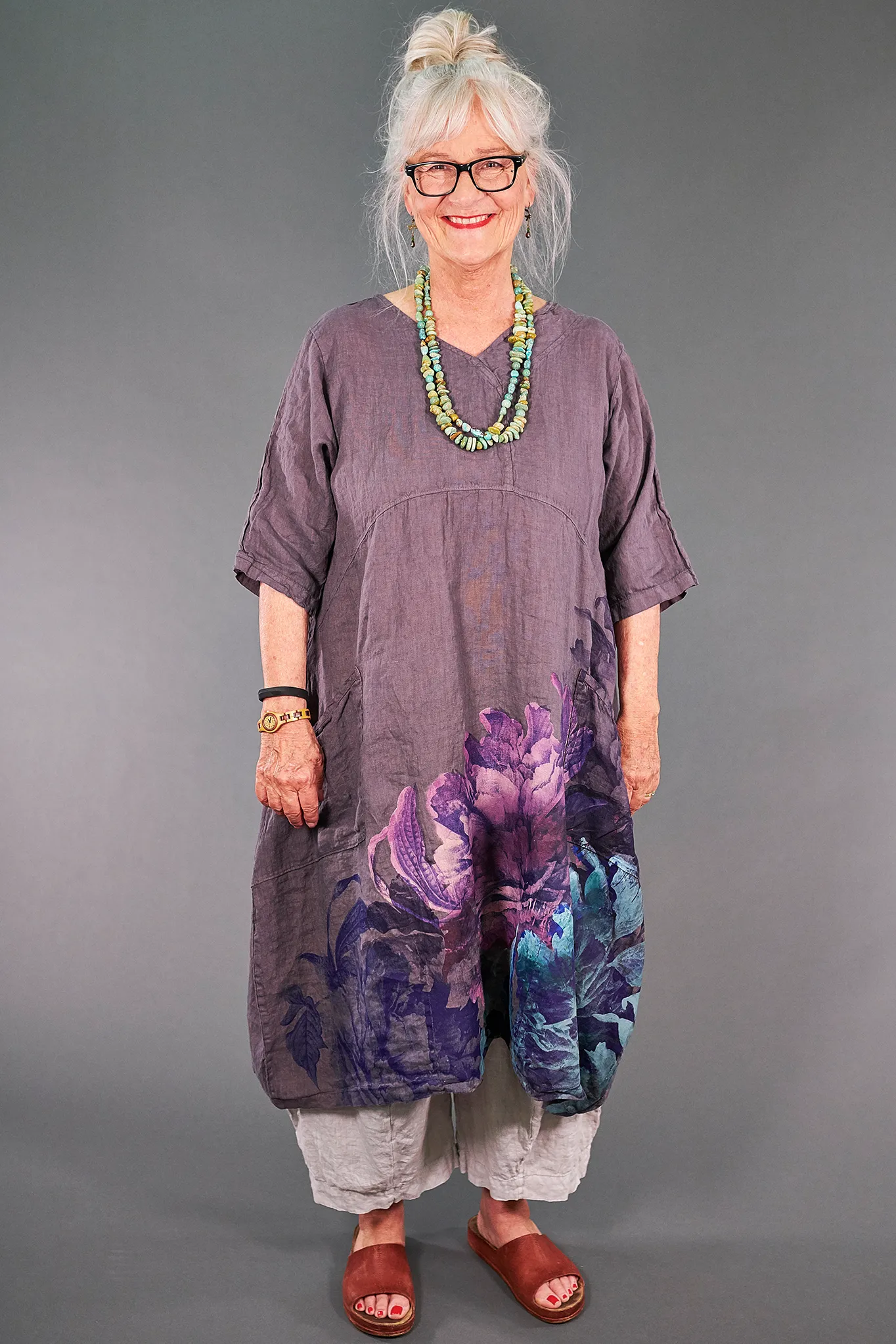 2195 Serenade Tunic Flint-Splendid Bouquet