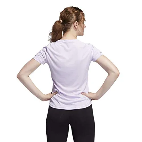adidas Women's Run 3-Stripes Tee Purple Tint Medium
