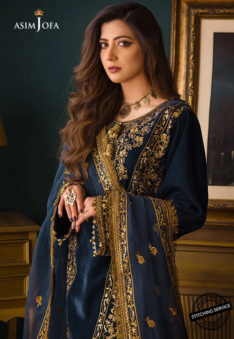 AJMR-09 | Asim Jofa Makhmal Royal Valvet Collection 2021 | Unstitched Valvet Suits