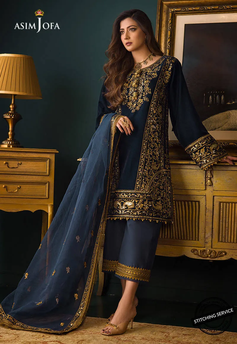 AJMR-09 | Asim Jofa Makhmal Royal Valvet Collection 2021 | Unstitched Valvet Suits