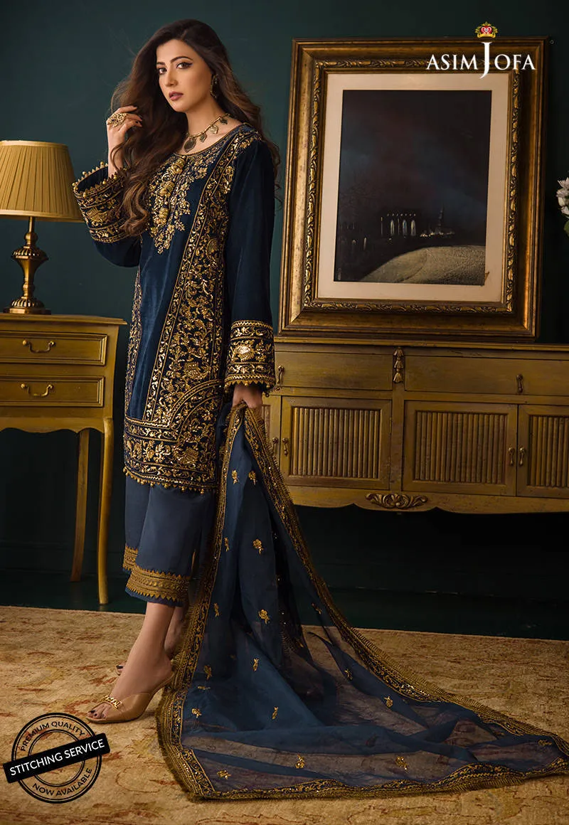 AJMR-09 | Asim Jofa Makhmal Royal Valvet Collection 2021 | Unstitched Valvet Suits