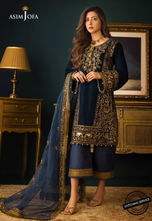 AJMR-09 | Asim Jofa Makhmal Royal Valvet Collection 2021 | Unstitched Valvet Suits