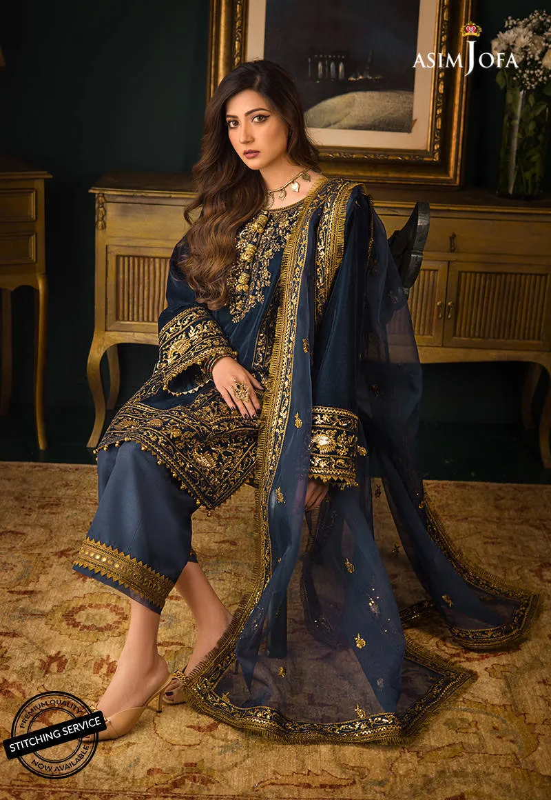 AJMR-09 | Asim Jofa Makhmal Royal Valvet Collection 2021 | Unstitched Valvet Suits