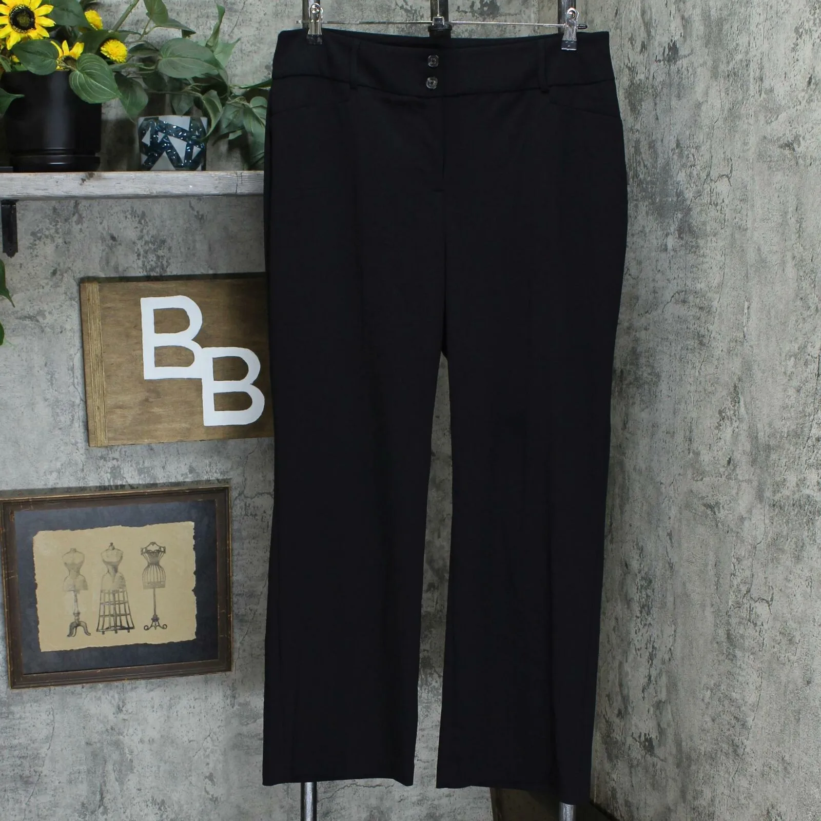 Alfani Curvy-Fit Tummy Control Slimming Bootcut Pants Black Plus 14W