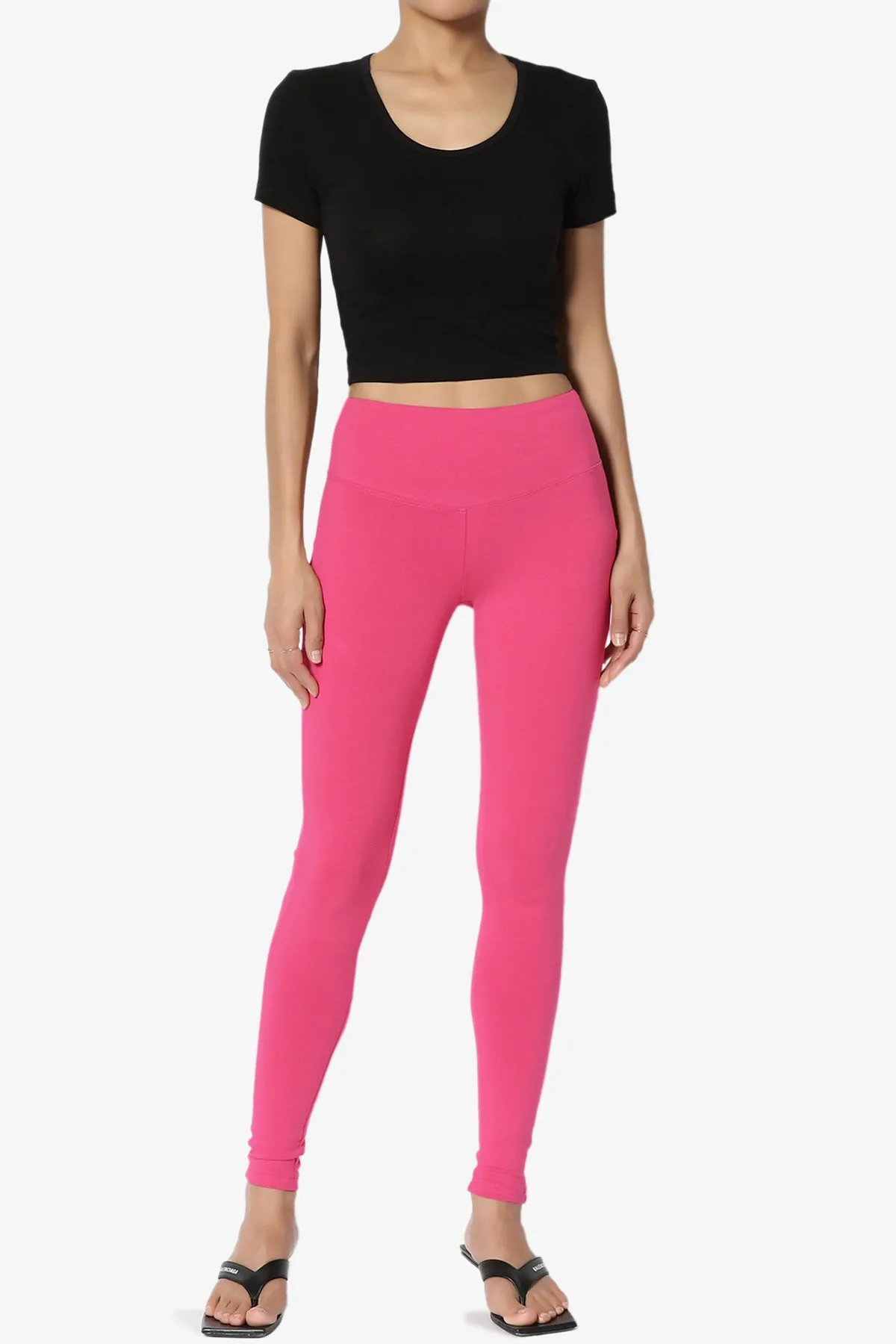 Ansley Cotton Wide Waistband Ankle Leggings PLUS