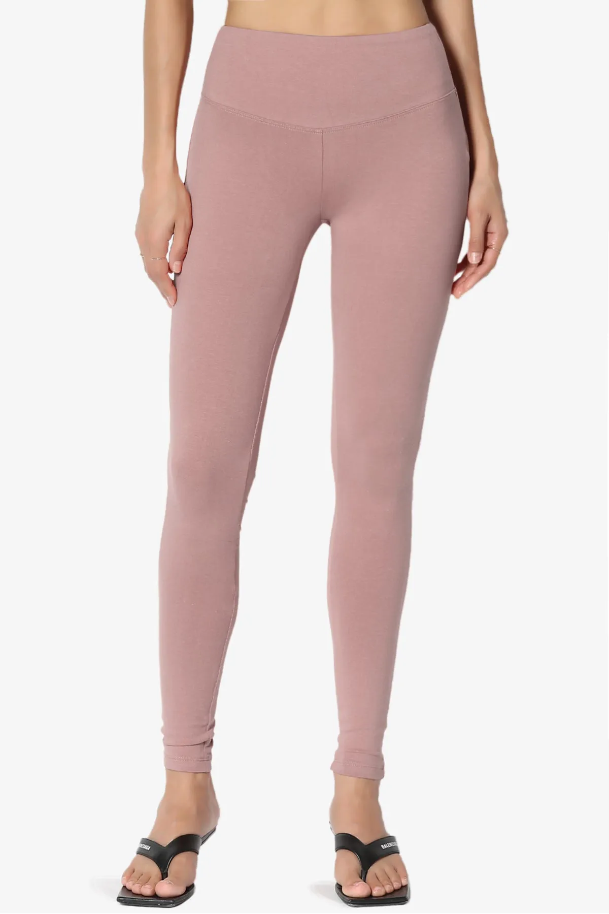 Ansley Cotton Wide Waistband Ankle Leggings PLUS