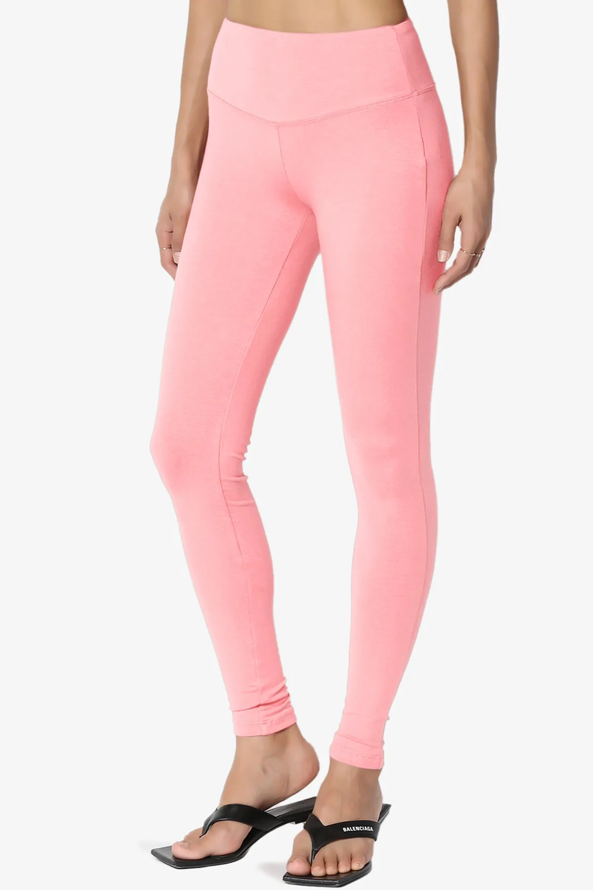 Ansley Cotton Wide Waistband Ankle Leggings PLUS