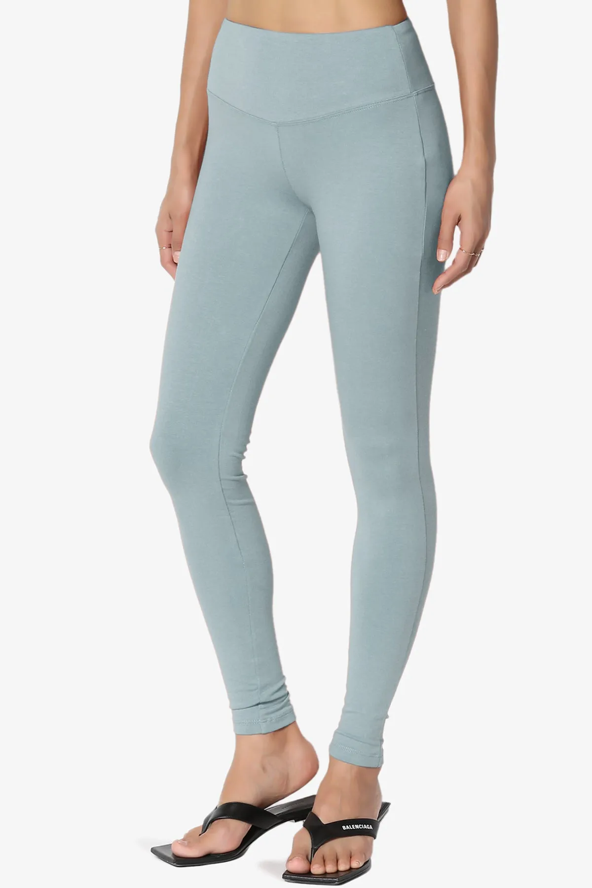 Ansley Cotton Wide Waistband Ankle Leggings PLUS