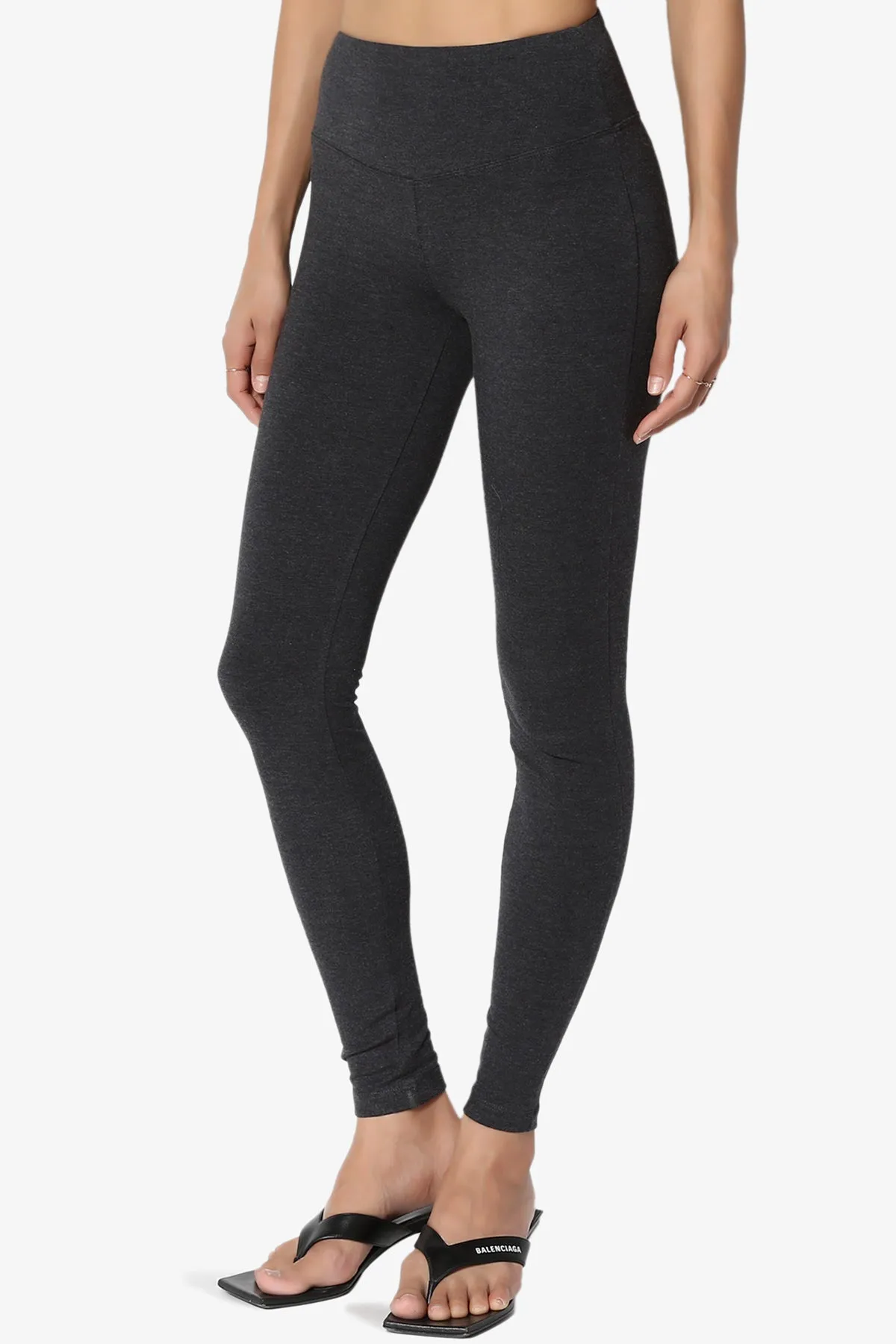 Ansley Cotton Wide Waistband Ankle Leggings PLUS