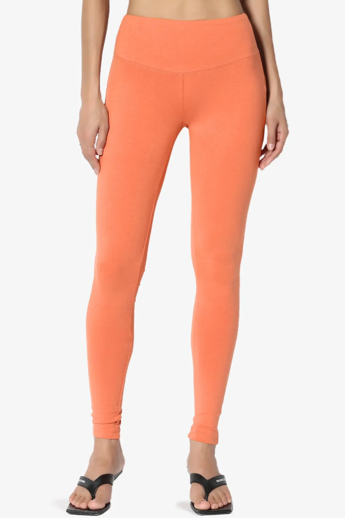 Ansley Cotton Wide Waistband Ankle Leggings PLUS