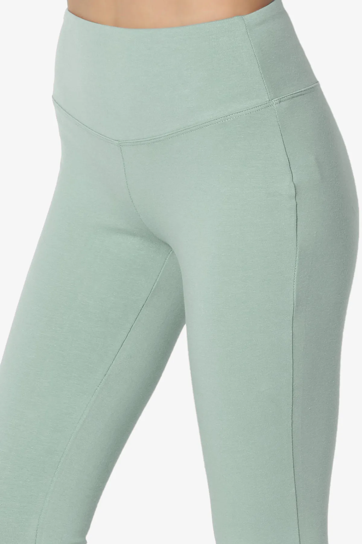 Ansley Cotton Wide Waistband Ankle Leggings PLUS