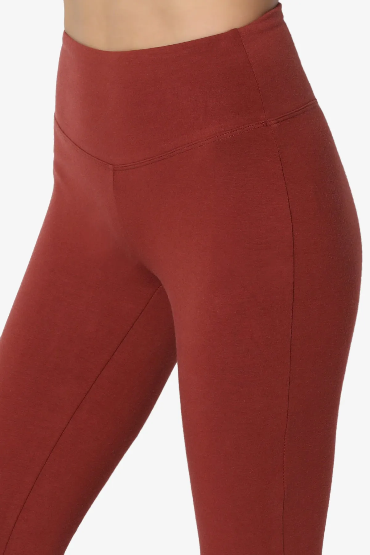 Ansley Cotton Wide Waistband Ankle Leggings PLUS