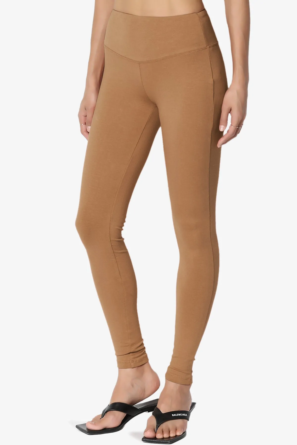 Ansley Cotton Wide Waistband Ankle Leggings PLUS