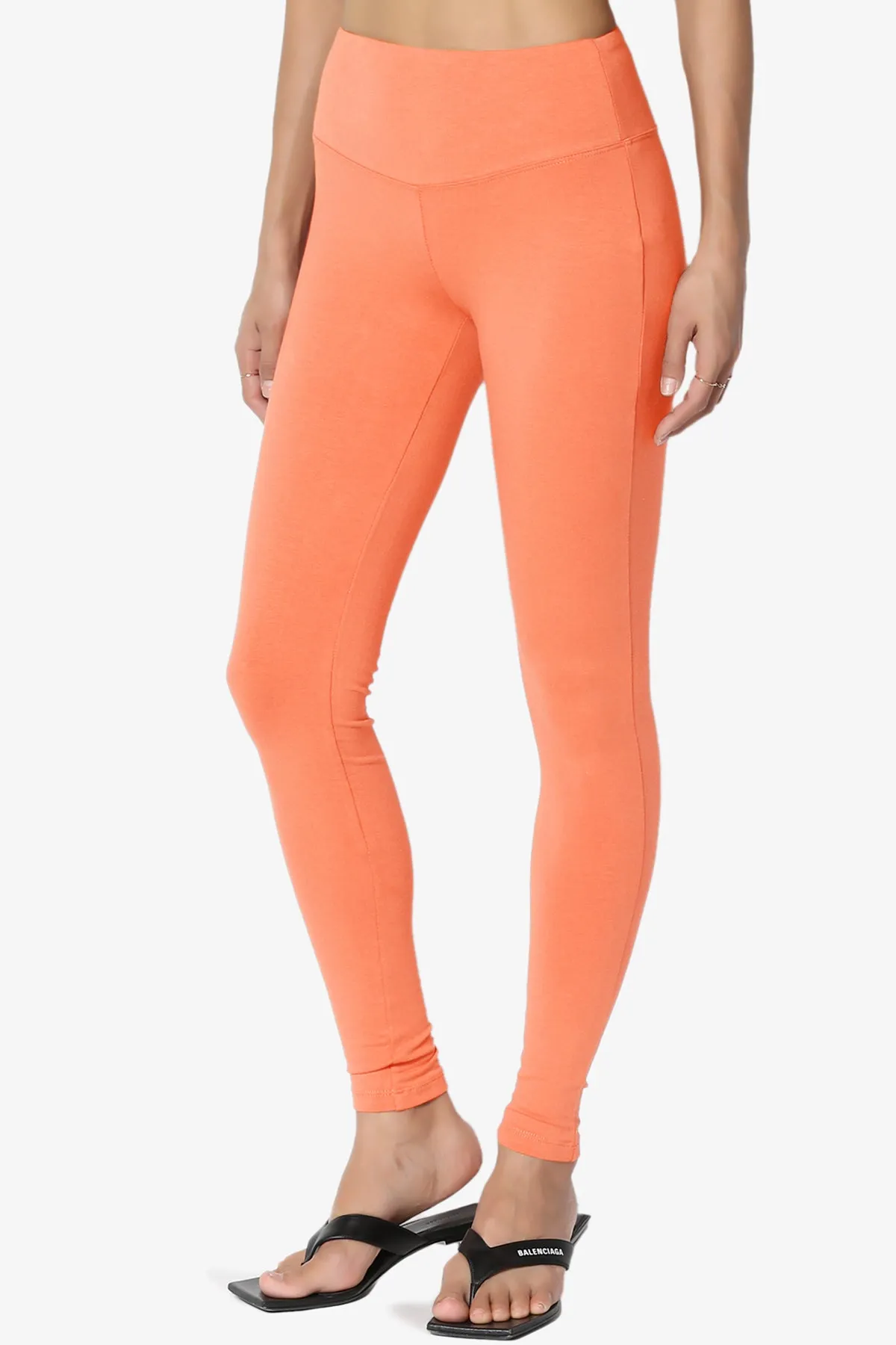 Ansley Cotton Wide Waistband Ankle Leggings PLUS