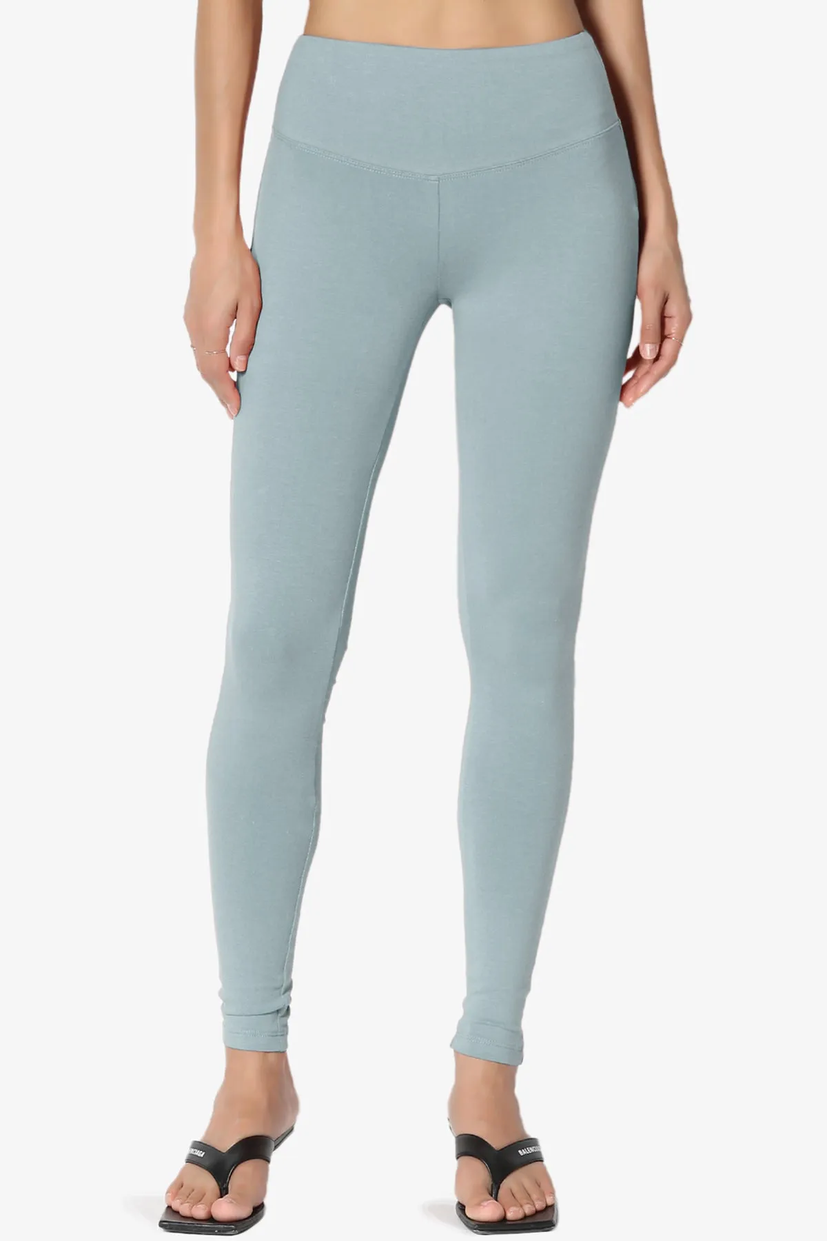 Ansley Cotton Wide Waistband Ankle Leggings PLUS