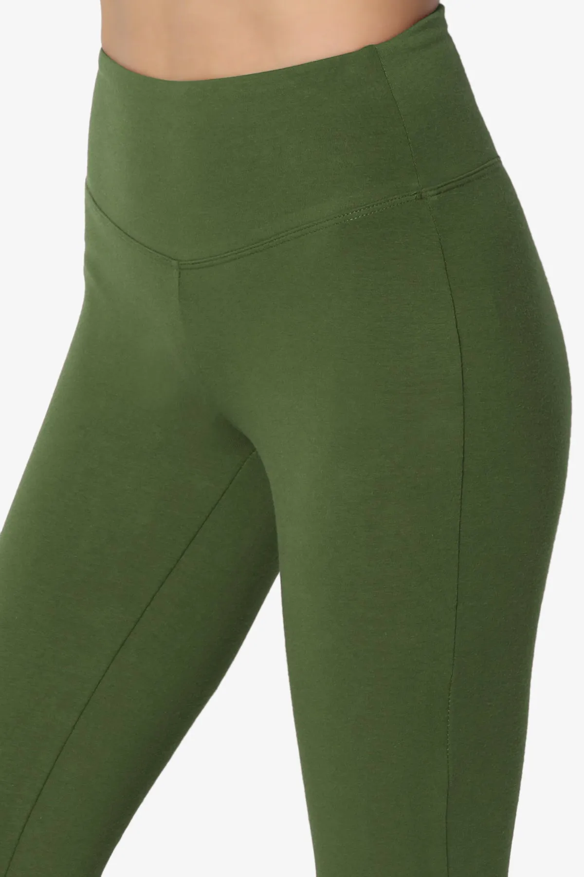 Ansley Cotton Wide Waistband Ankle Leggings PLUS