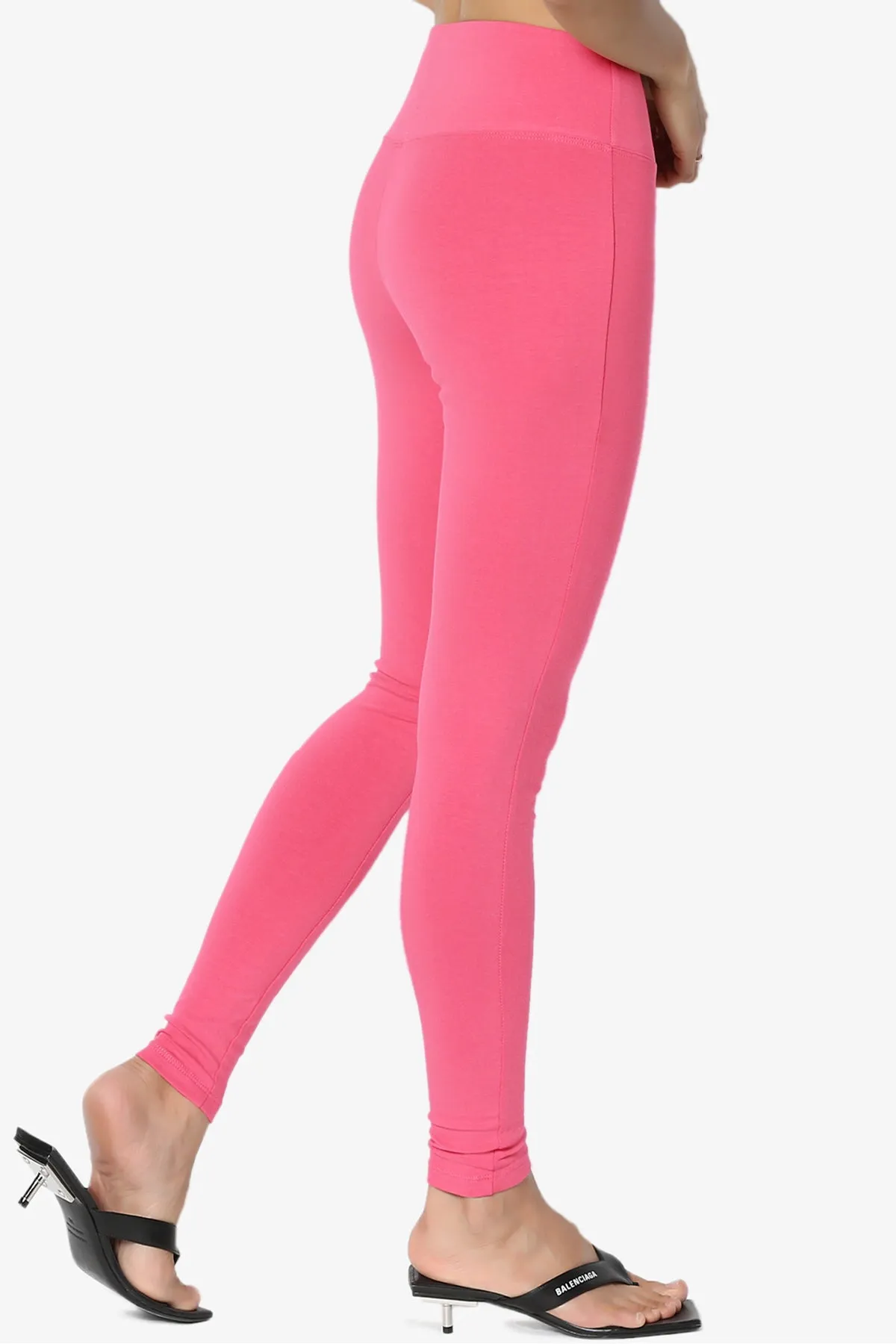 Ansley Cotton Wide Waistband Ankle Leggings PLUS