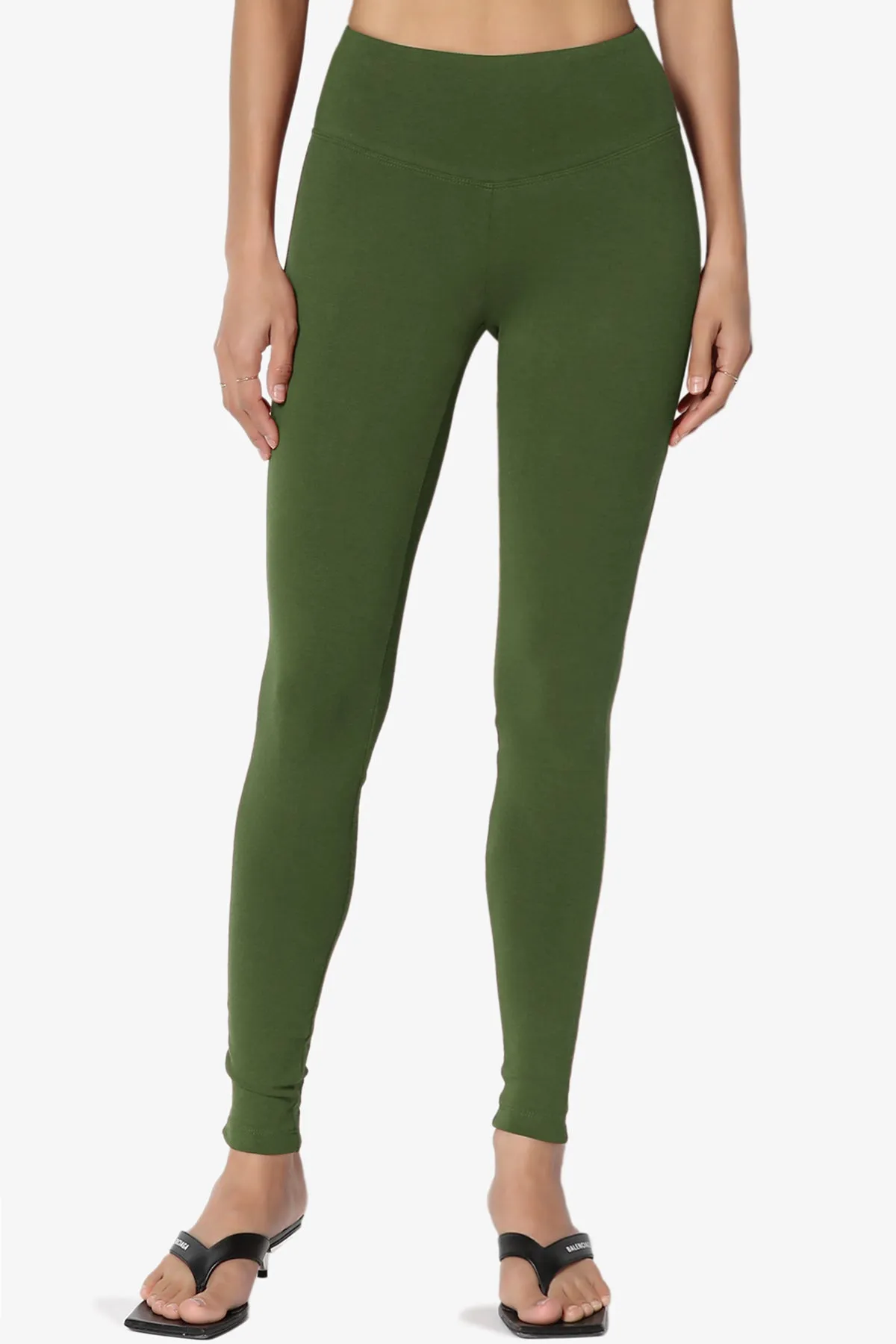 Ansley Cotton Wide Waistband Ankle Leggings PLUS
