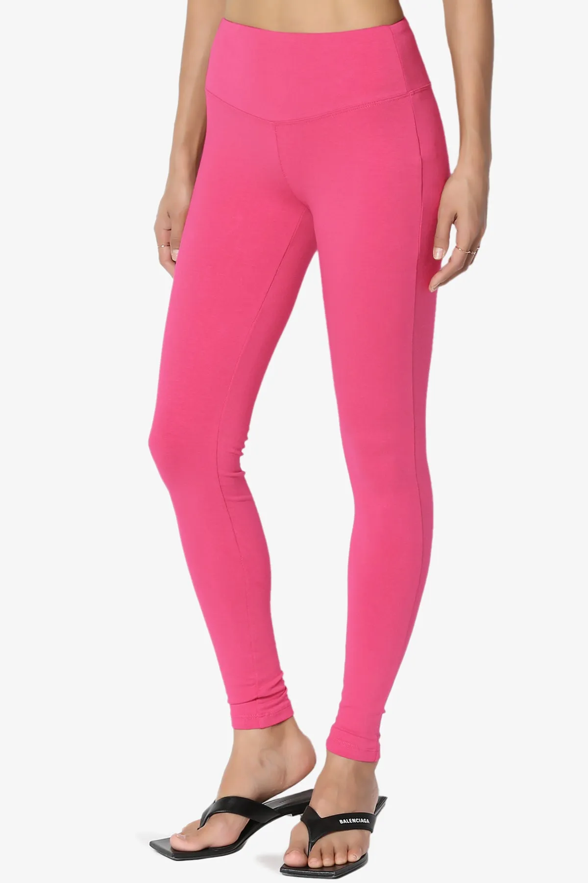Ansley Cotton Wide Waistband Ankle Leggings PLUS