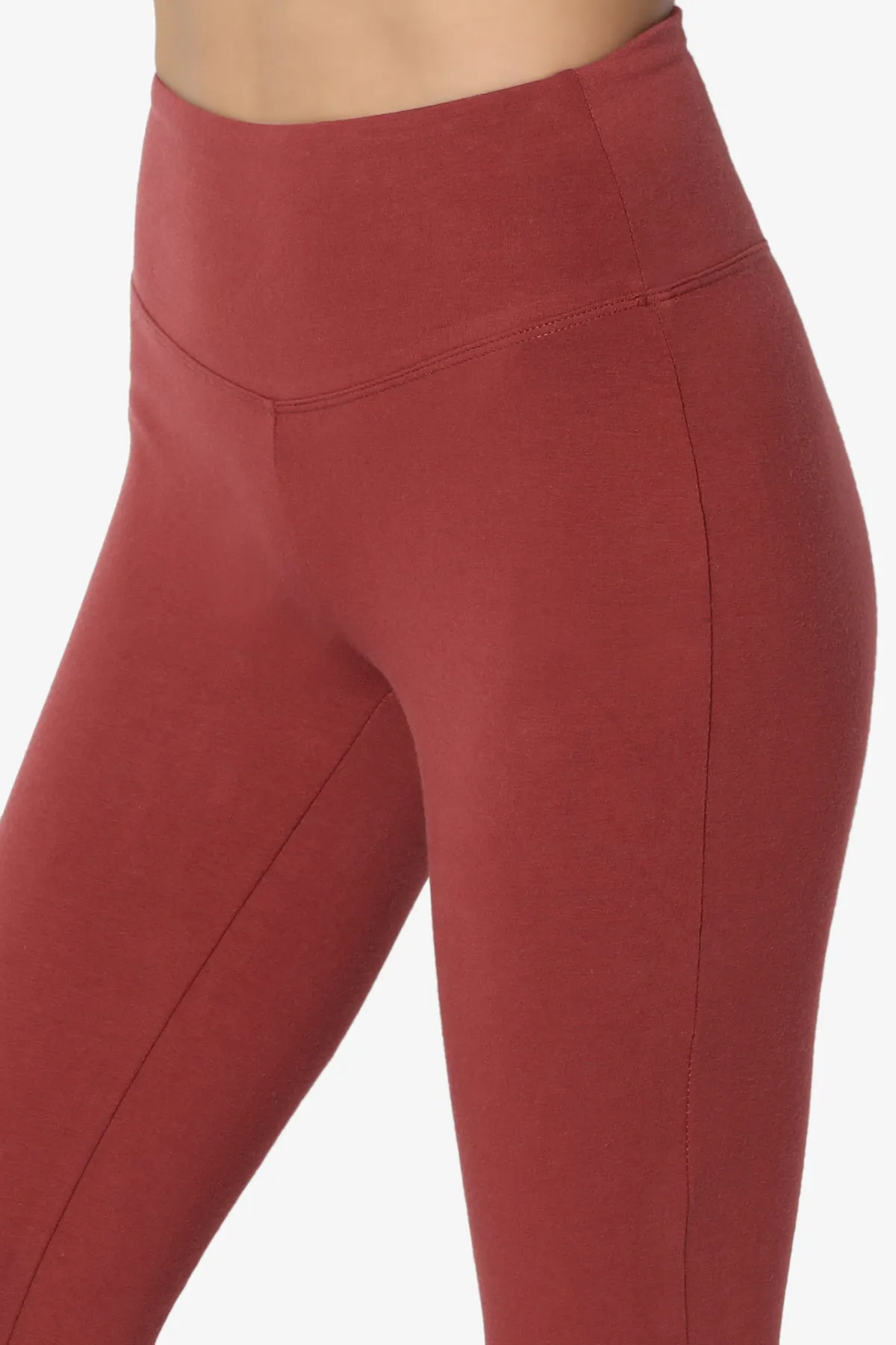 Ansley Cotton Wide Waistband Ankle Leggings PLUS