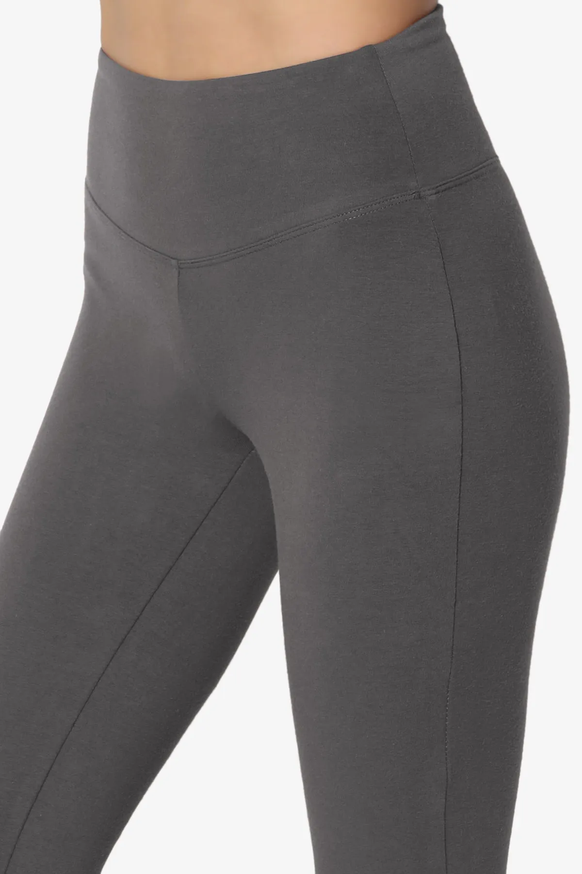 Ansley Cotton Wide Waistband Ankle Leggings PLUS