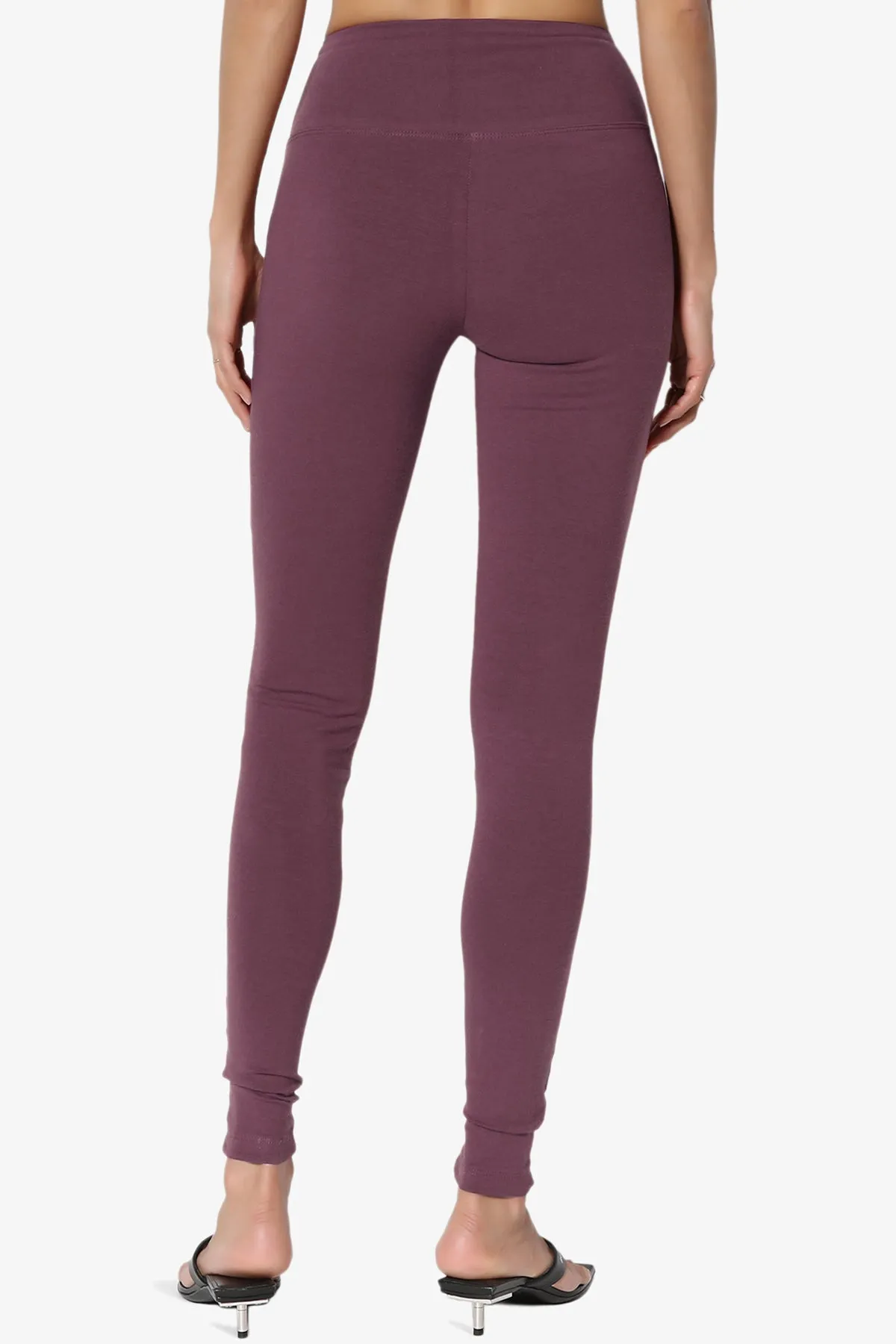 Ansley Cotton Wide Waistband Ankle Leggings PLUS