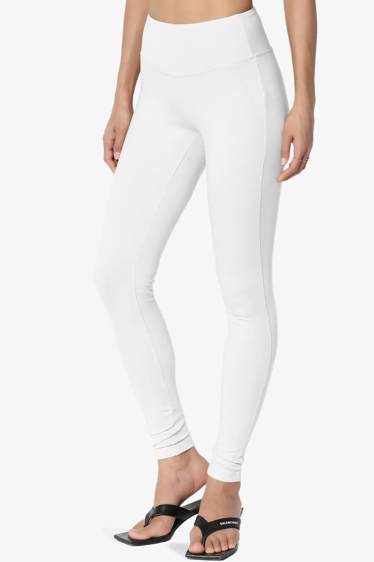 Ansley Cotton Wide Waistband Ankle Leggings PLUS