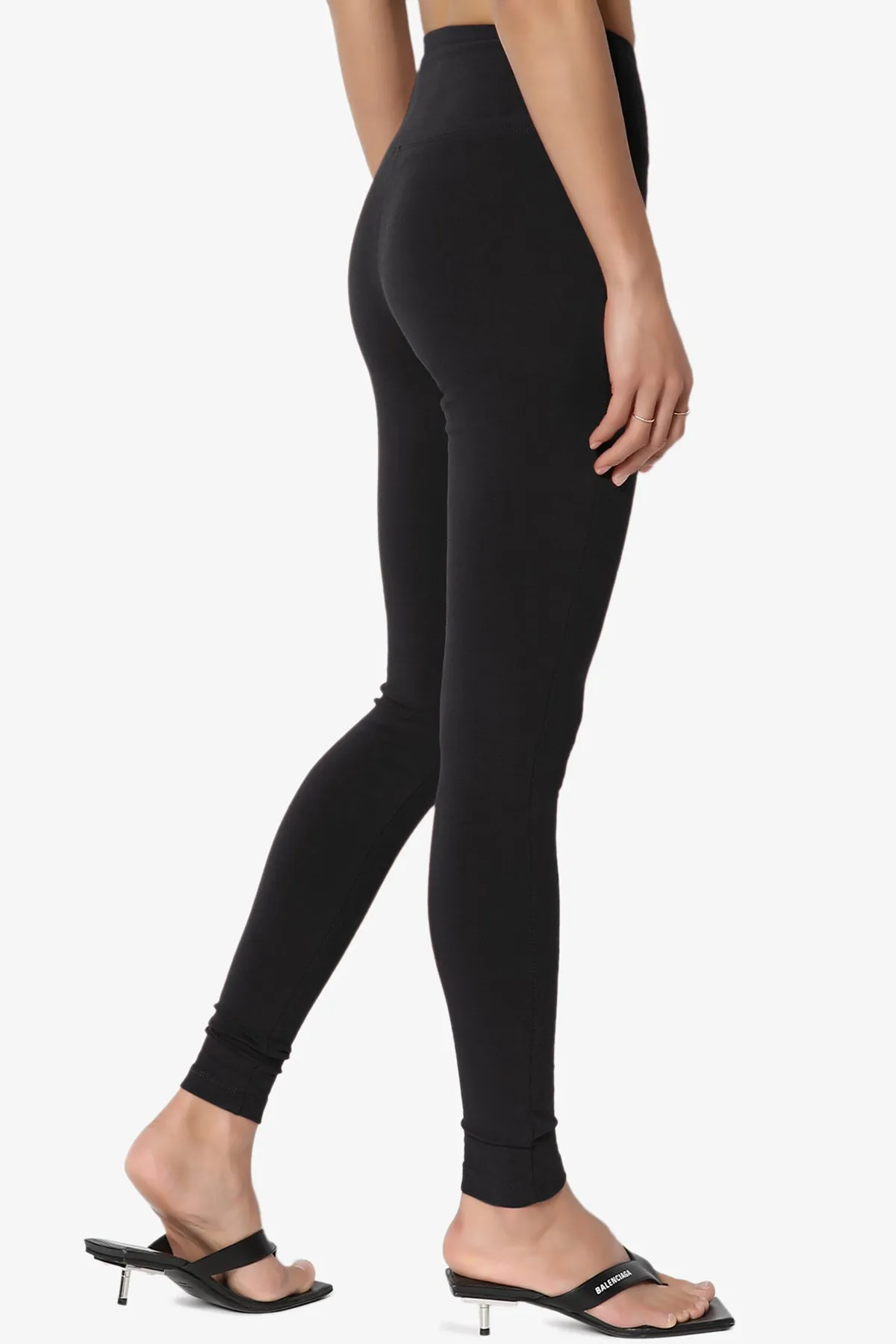 Ansley Cotton Wide Waistband Ankle Leggings PLUS