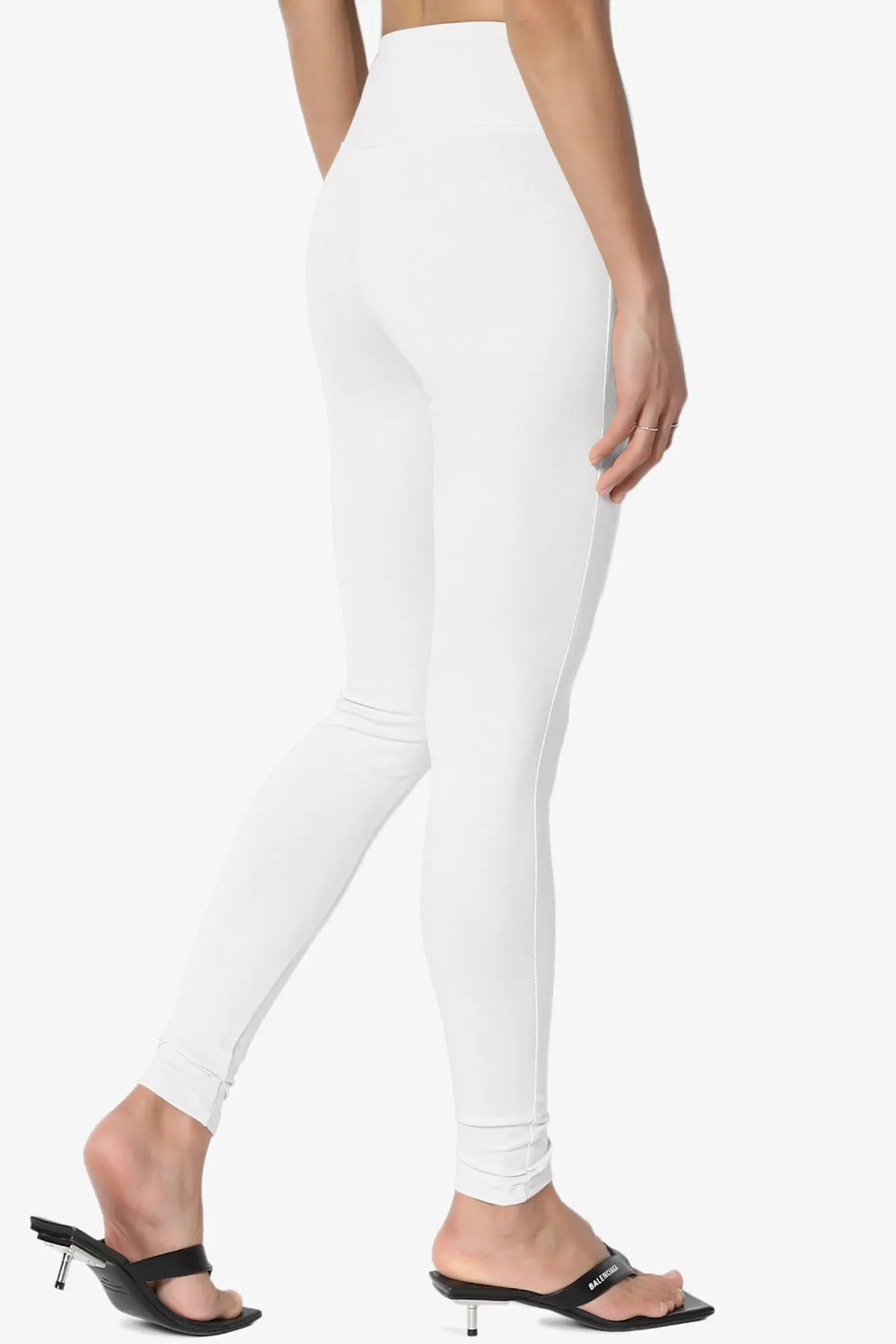 Ansley Cotton Wide Waistband Ankle Leggings PLUS