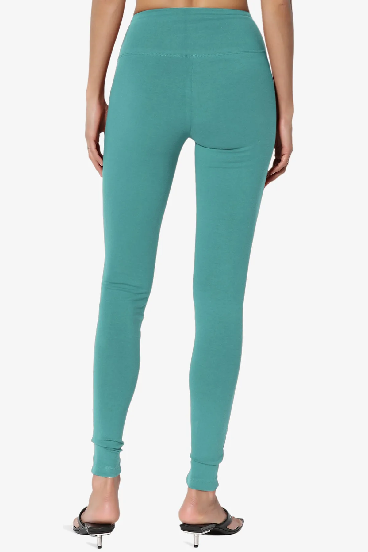 Ansley Cotton Wide Waistband Ankle Leggings PLUS