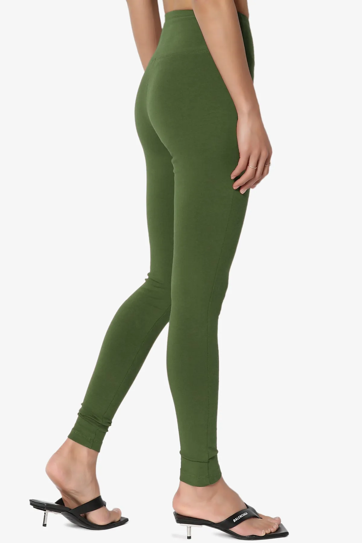Ansley Cotton Wide Waistband Ankle Leggings PLUS