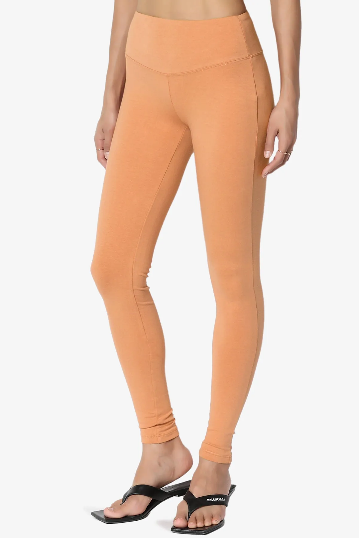 Ansley Cotton Wide Waistband Ankle Leggings PLUS
