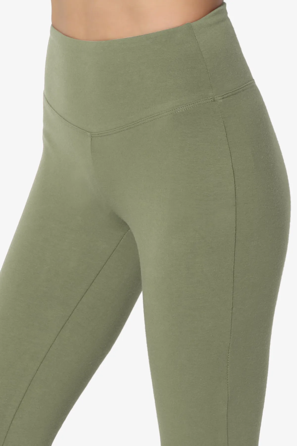 Ansley Cotton Wide Waistband Ankle Leggings PLUS