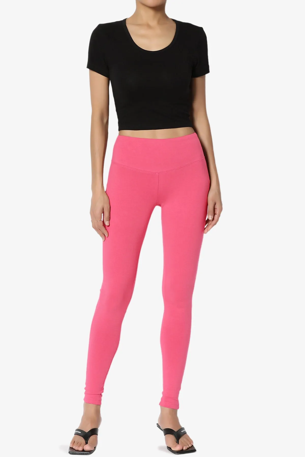 Ansley Cotton Wide Waistband Ankle Leggings PLUS