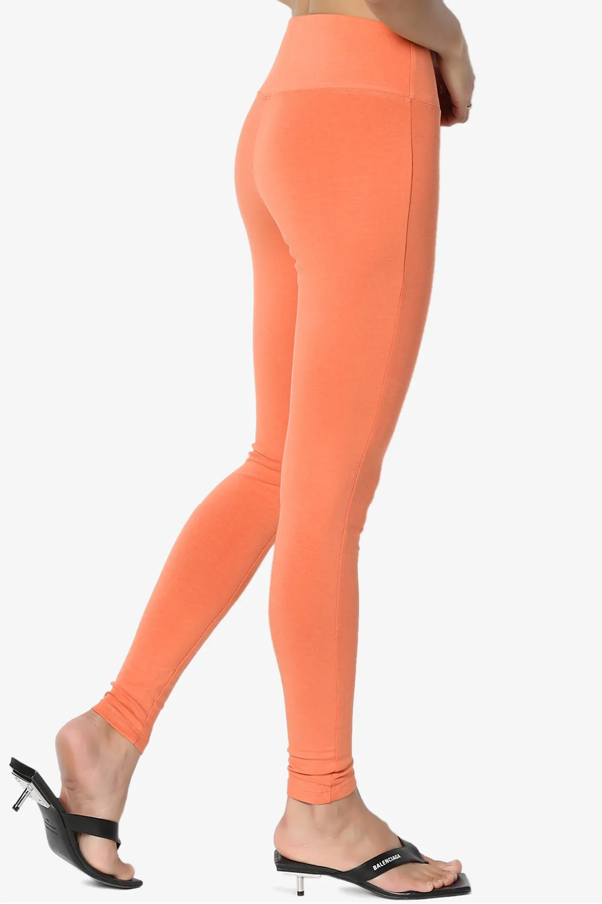 Ansley Cotton Wide Waistband Ankle Leggings PLUS